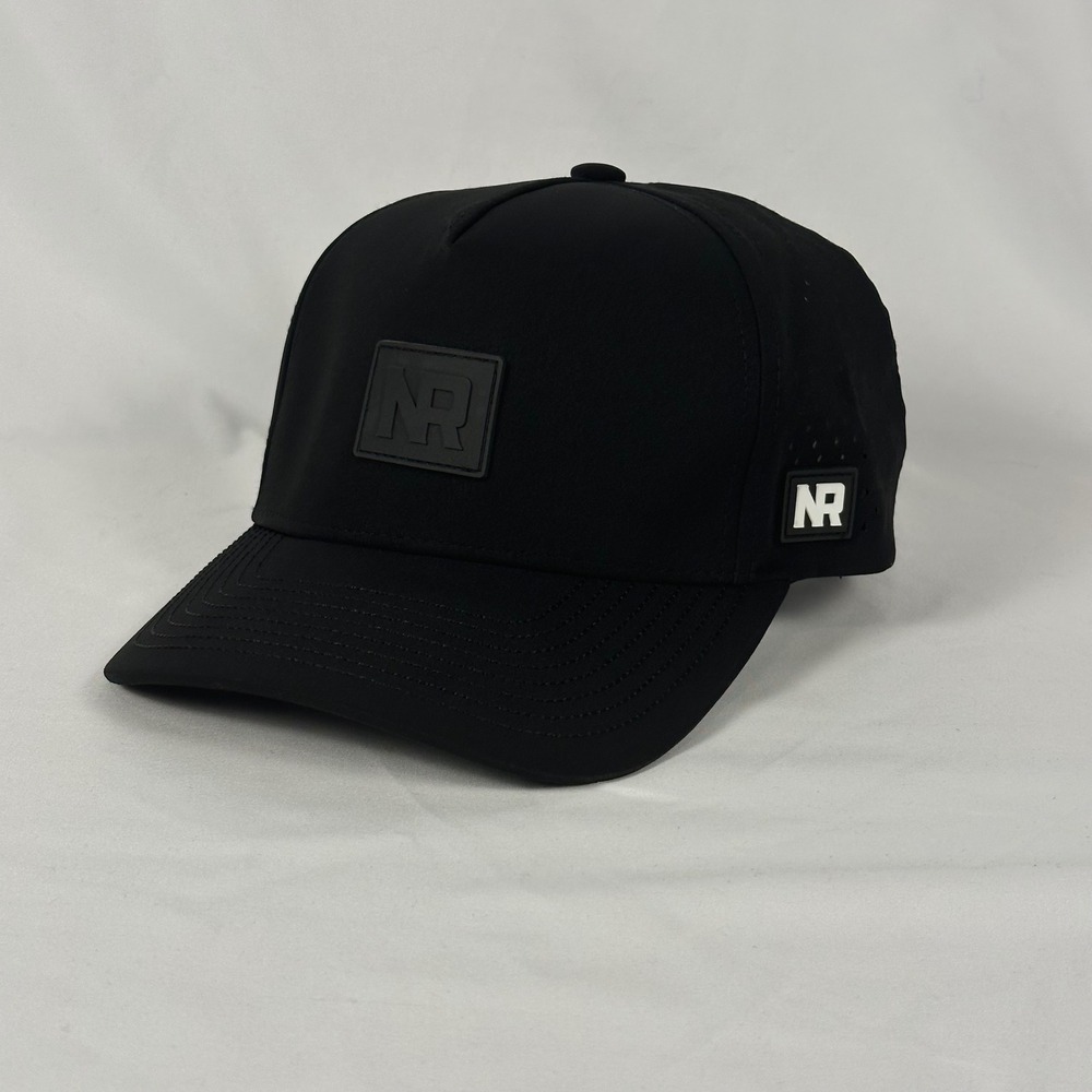No Rivals Snapback Hat Black Perforated Performance Baseball Cap Logo
